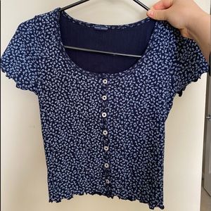 Floral zelly ruffle top